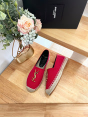 SL YVES LOGO SLIP ON RED CANVAS