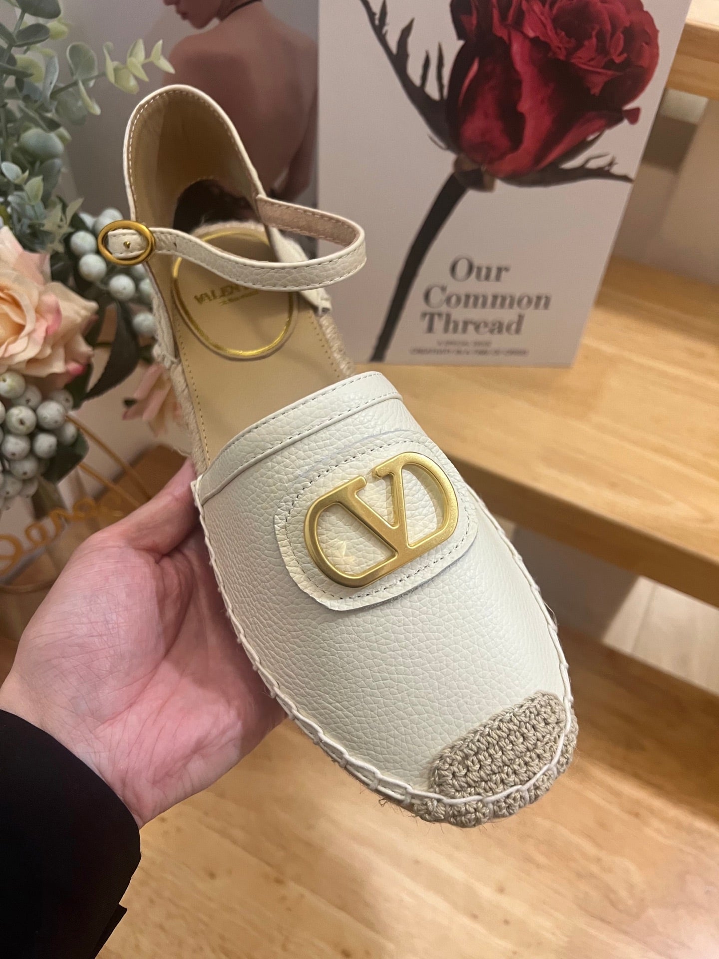 VALENTINO 26S ESPADRILLE SHOES IN WHITE CALFSKIN