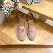 VALENTINO 26S ESPADRILLE SHOES IN LIGHT PINK CALFSKIN