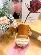 VALENTINO 26S ESPADRILLE SHOES IN BROWN CALFSKIN