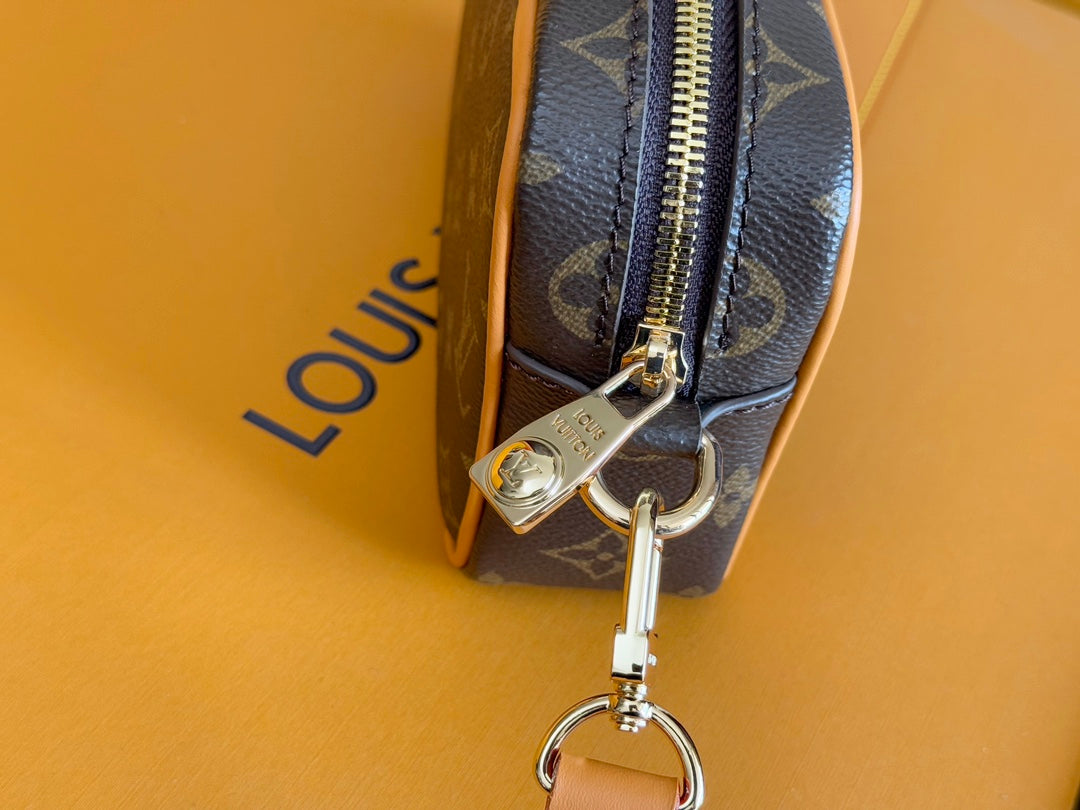 TROCADERO BAG 20 IN BROWN MIX ORANGE MONOGRAM ECLIPSE CANVAS