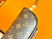 LV 25S MINI BUMBAG 17 IN BROWN CANVAS MONOGRAM CHERRY PRINT GOLD HARDWARE