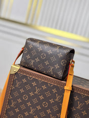 LV 25S MINI STEAMER 18 IN DARK BROWN CANVAS MONOGRAM GOLD HARDWARE