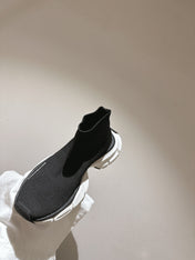 BALENCIAGA 25S SPEED TRAINER SNEAKERS 55 MM IN BLACK KNIT STYLE 1