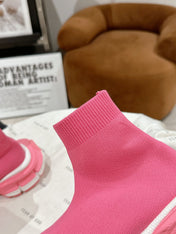 BALENCIAGA 25S SPEED TRAINER SNEAKERS 55 MM IN PINK KNIT