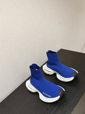 BALENCIAGA 25S SPEED TRAINER SNEAKERS 55 MM IN BLUE KNIT