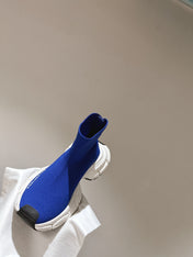 BALENCIAGA 25S SPEED TRAINER SNEAKERS 55 MM IN BLUE KNIT