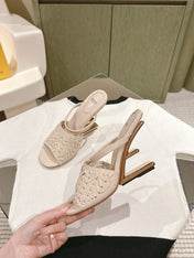 FENDI FIRST HIGH-HEELED SANDALS 85 MM IN BEIGE LAMBSKIN GOLD HARDWARE