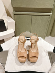 CC HIGH SANDAL PEACH PINK SUEDE CALFSKIN