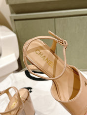 CC HIGH SANDAL BEIGE CREAM CALFSKIN