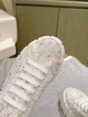 PRA DOUBLE WHEEL RE-NYLON GABARDINE SNEAKERS BEIGE FABRIC