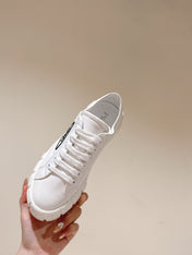 PRA DOUBLE WHEEL RE-NYLON GABARDINE SNEAKERS WHITE CALFSKIN