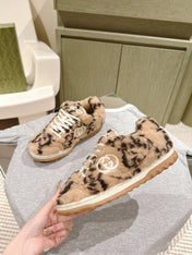 GG INTERLOCKING G SNEAKER IN BEIGE WOOL