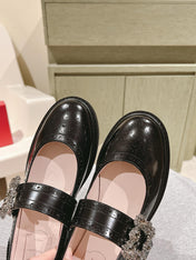 VIV' RANGERS MARY JANES IN BLACK CALFSKIN