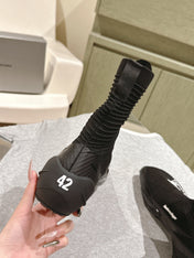 BALENCIAGA 25S HIGH-TOP SNEAKERS IN BLACK COTTON BLEND