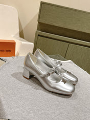 SWING HIGH MARY JANE 55 MM IN SILVER PATENT CALFSKIN