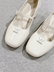 SWING HIGH MARY JANE 55 MM IN WHITE PATENT CALFSKIN