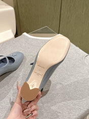 SWING HIGH MARY JANE 55 MM IN ICE BLUE PATENT CALFSKIN