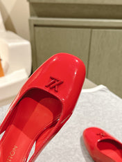 SWING SLINGBACK PUMP 55 MM IN CRIMSON RED CALFSKIN