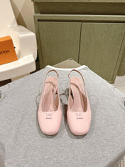 SWING SLINGBACK PUMP 55 MM IN PEACH PINK CALFSKIN