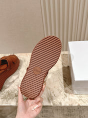 CHLOÉ 26S HIGH-HEELED SANDALS IN BROWN LAMBSKIN