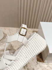 CHLOÉ 26S HIGH-HEELED SANDALS IN WHITE LAMBSKIN