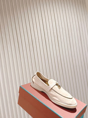 LP LOAFERS 25S IN CHAMPAGNE BEIGE SUEDE WITH SILVER HARDWARE