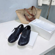 THE ROW 26S LACE UP SNEAKERS IN BLACK CALFSKIN AND MESH