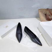 THE ROW 26S POINTED TOE PUMPS 35MM IN BLACK CALFSKIN