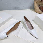 THE ROW 26S POINTED TOE PUMPS 35MM IN WHITE CALFSKIN