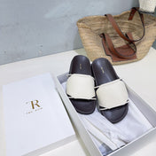 THE ROW 26S STRAP SLIDES IN WHITE CALFSKIN