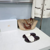 THE ROW 26S STRAP SLIDES IN WHITE CALFSKIN