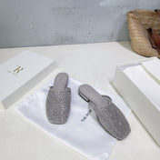 THE ROW 26S MULE FLATS IN GREY MESH FABRIC