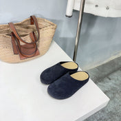 THE ROW 26S CLOG MULES IN BLACK SUEDE