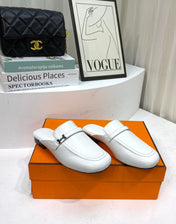 IENA MULE WHITE CALFSKIN