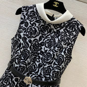 CHANEL 26S ROSE-PRINT A-LINE DRESS 1759
