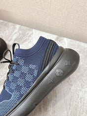SNEAKERS IN MIDNIGHT BLUE DAMIER ELASTIC FABRIC