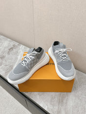 SNEAKERS IN DOVE GRAY DAMIER ELASTIC FABRIC