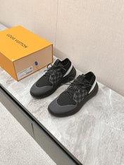 SNEAKERS IN BLACK DAMIER ELASTIC FABRIC