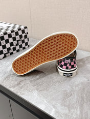 VALENTINO 25S GARAVANI X VANS SNEAKERS IN PINK MIX BLACK CANVAS