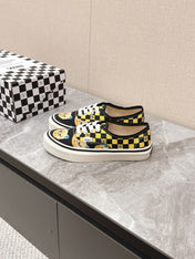 VALENTINO 25S GARAVANI X VANS SNEAKERS IN YELLOW MIX BLACK CANVAS