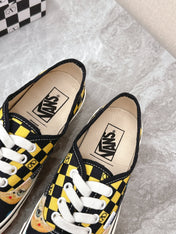VALENTINO 25S GARAVANI X VANS SNEAKERS IN YELLOW MIX BLACK CANVAS