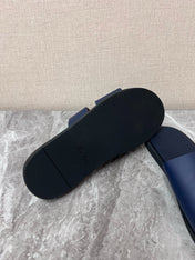 LP 26S CLASSIC H-CUT SLIDES IN NAVY BLUE CALFSKIN
