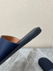 LP 26S CLASSIC H-CUT SLIDES IN NAVY BLUE CALFSKIN