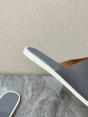 LP 26S CLASSIC H-CUT SLIDES IN GREY CALFSKIN