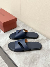 LP 26S CUTOUT SLIDES IN NAVY BLUE CALFSKIN
