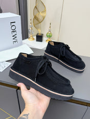 LOEWE 26S ANKLE BOOTS IN BLACK SUEDE
