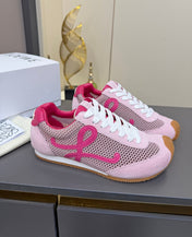 LOEWE 26S RUNNER 2.0 SNEAKERS IN PINK SUEDE AND MESH FABRIC