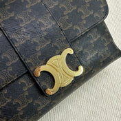 MEDIUM VICTOIRE BAG 25 IN BLACK TRIOMPHE CANVAS GOLD HARDWARE