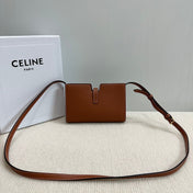 16 STRAP POCHETTE 18 IN BRONZE ORANGE SUPPLE CALFSKIN GOLD HARDWARE